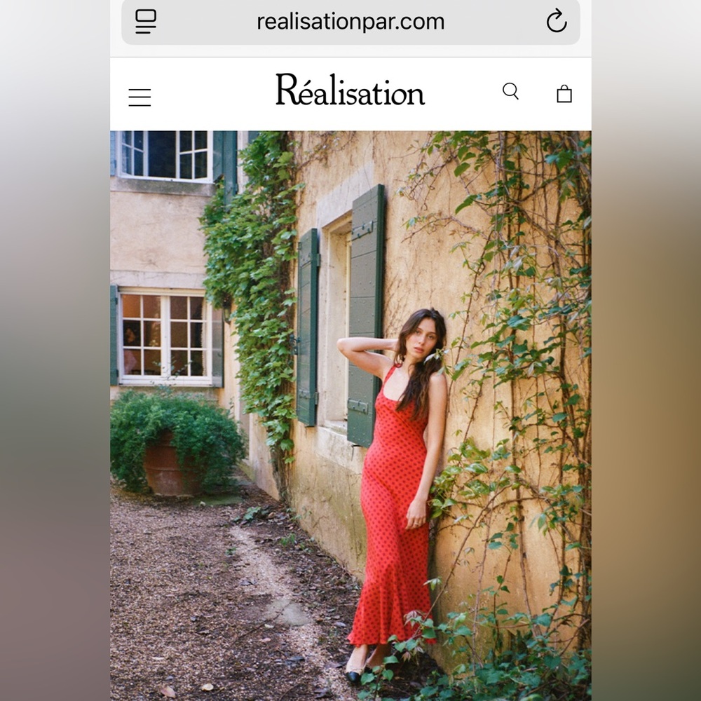 NWT REALISATION The Allegra Silk Polka Dot Maxi Dress in Aura (red) sz XS - Picture 12 of 12